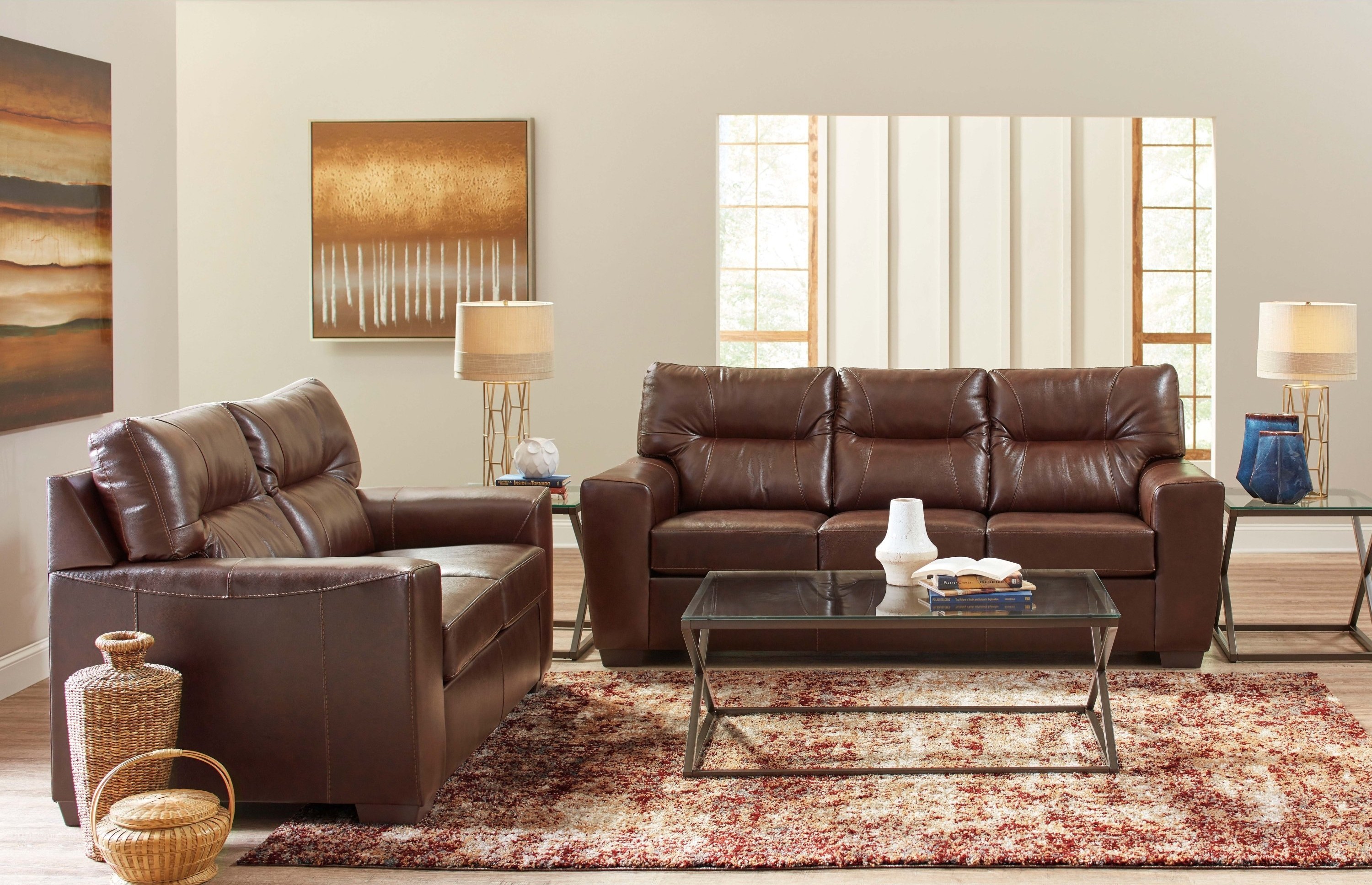 2043 Soft Touch Leather Sofa/Love Image