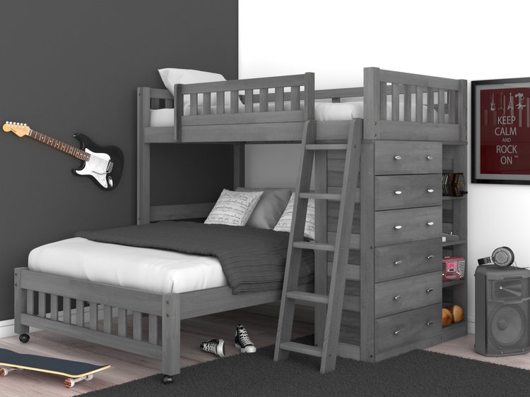 3206 Twin-Full Loft Bed Charcoal Image