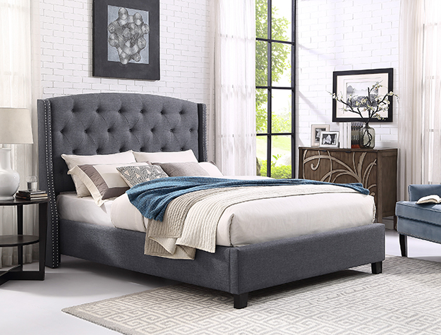 Eva - Queen Bed - Gray Image