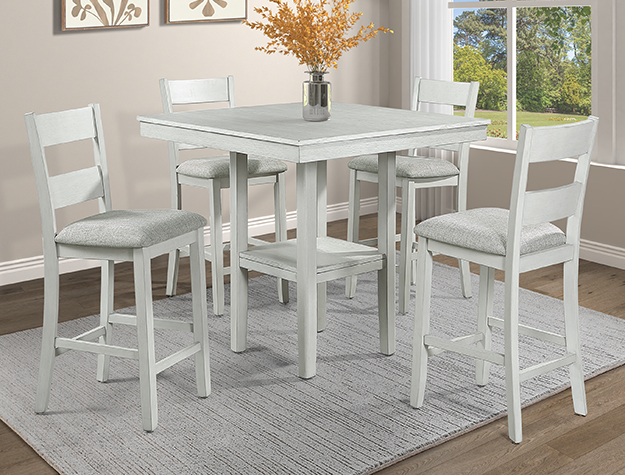 Lester - 5 Piece Counter Height Table Set - Drift Wood Image