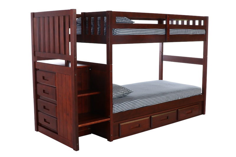 MERLOT TWIN-TWIN STAIRCASE BUNKBED Image