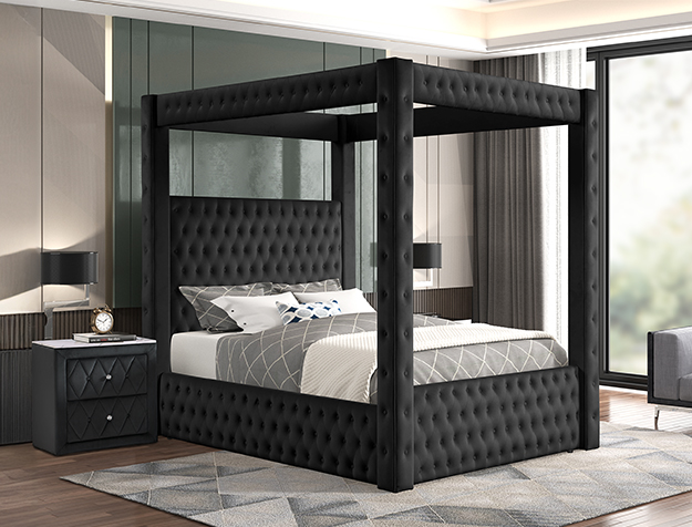 Annabelle - Queen Canopy Bed - Black Image